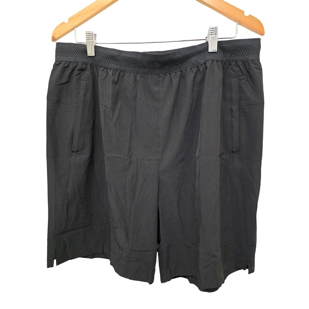 COOFANDY Men's Black Elastic Waist Shorts Lightweight Fabric Casual Fit